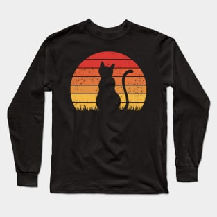 Cat Looking At Sunset Long Sleeve T-Shirt